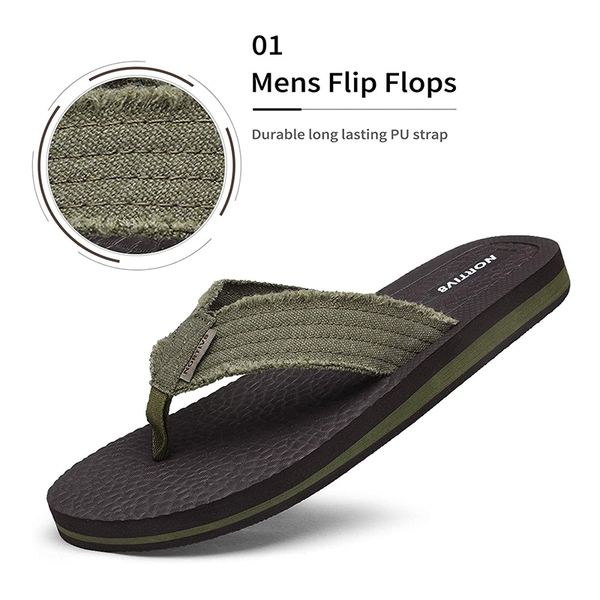 Men's EVA Thong Flip Flops - OLIVE GREEN - 2